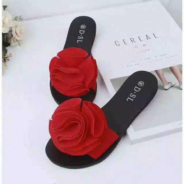  SANDAL  TEPLEK  BUNGA SPON SANDAL  WANITA KEKINIAN  Shopee 