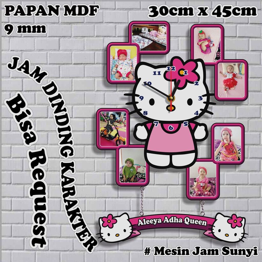Jam Dinding Karakter Hello Kitty