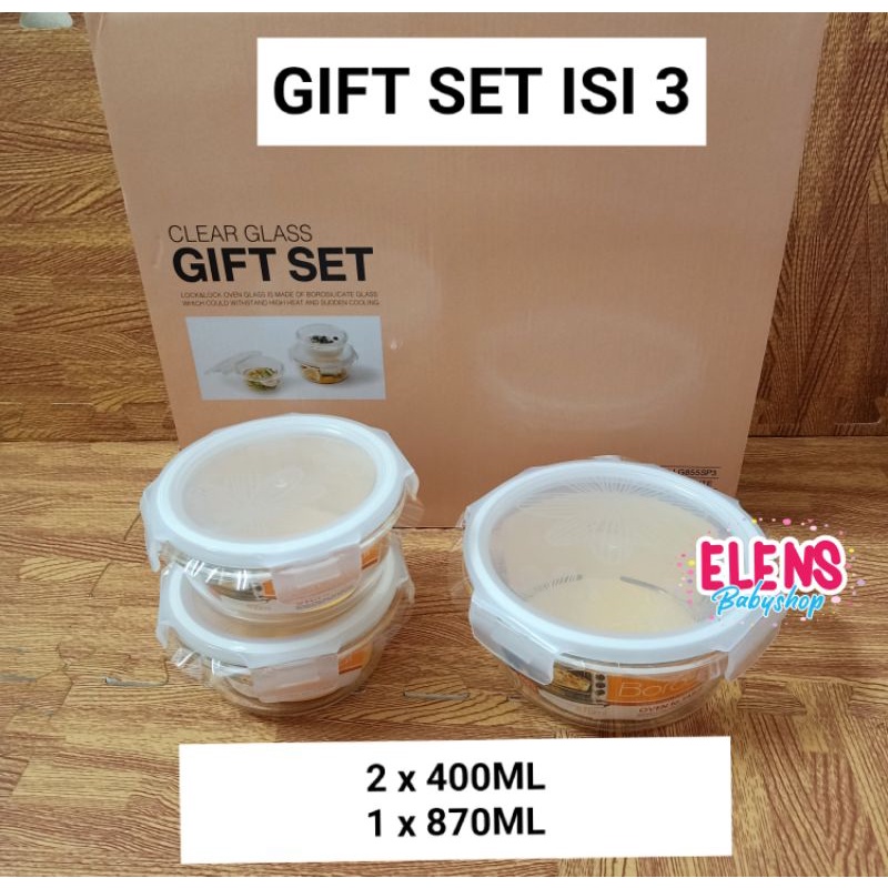 Lock n Lock oven glass container glass set isi 3