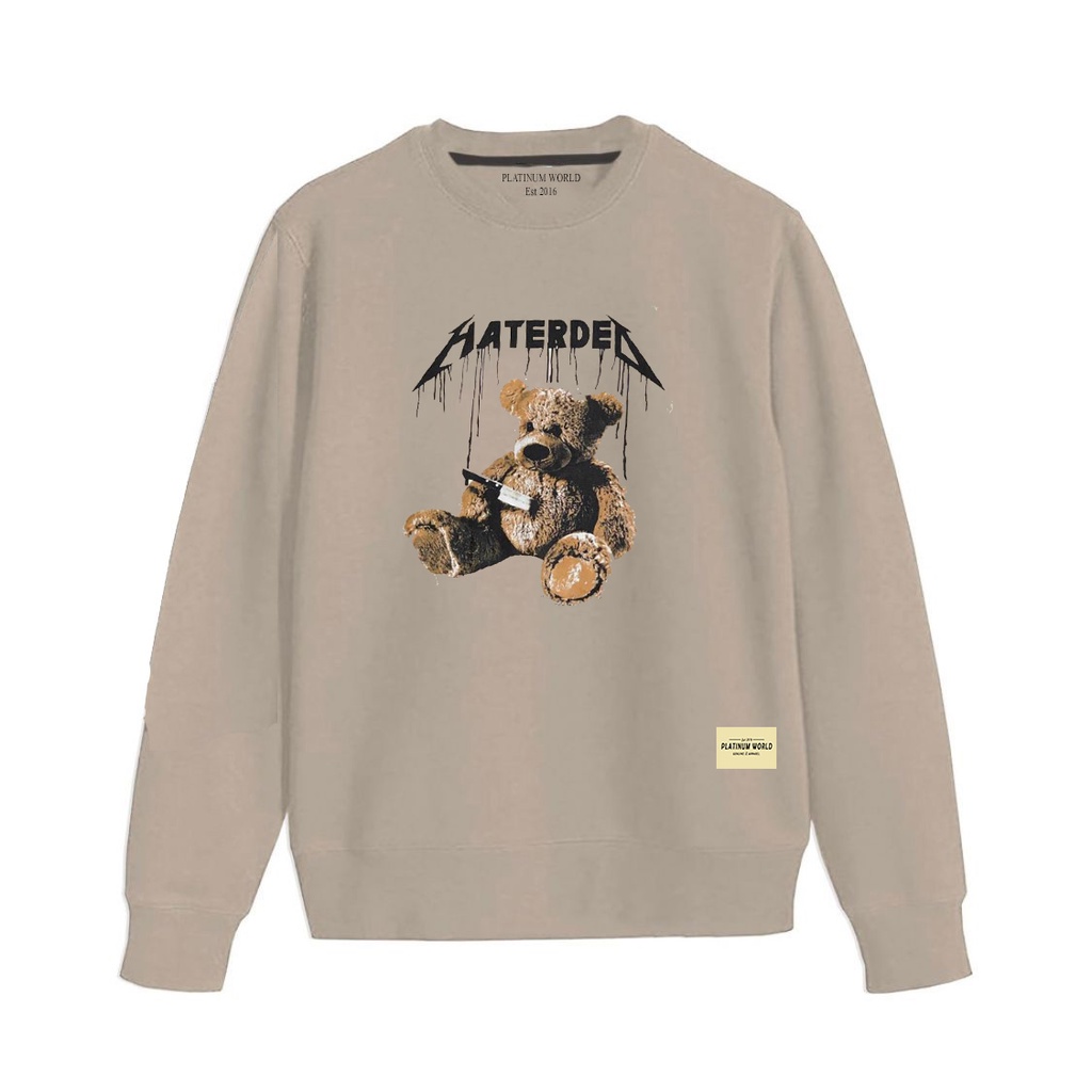 PLATINUM WORLD Sweatshirt Crewneck Haterded // Jaket Sweater Beruang - Donat Premium Quality