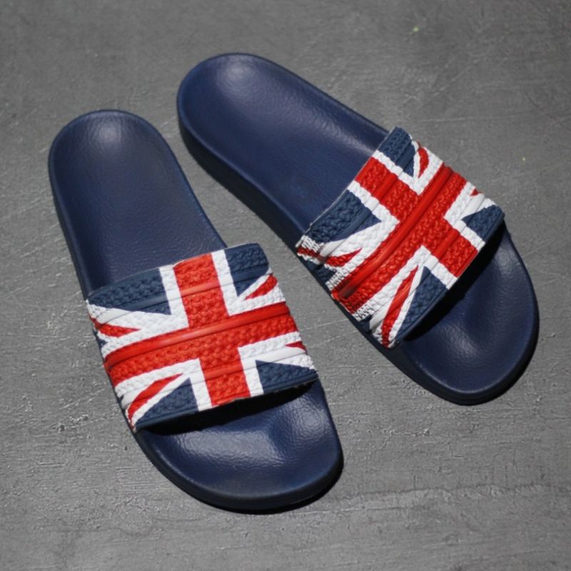 Sandal slide pria Sandal slop Sandal ADS ADILETTE ORIGINAL FULL TAG MADE IN ITALY-Navy england
