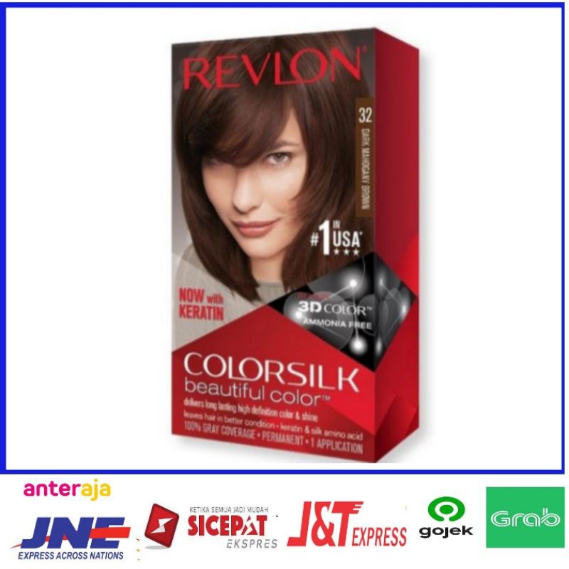 cat rambut Revlon colorsilk no ammonia hair color - 32 DARK MAHOGANY BROWN