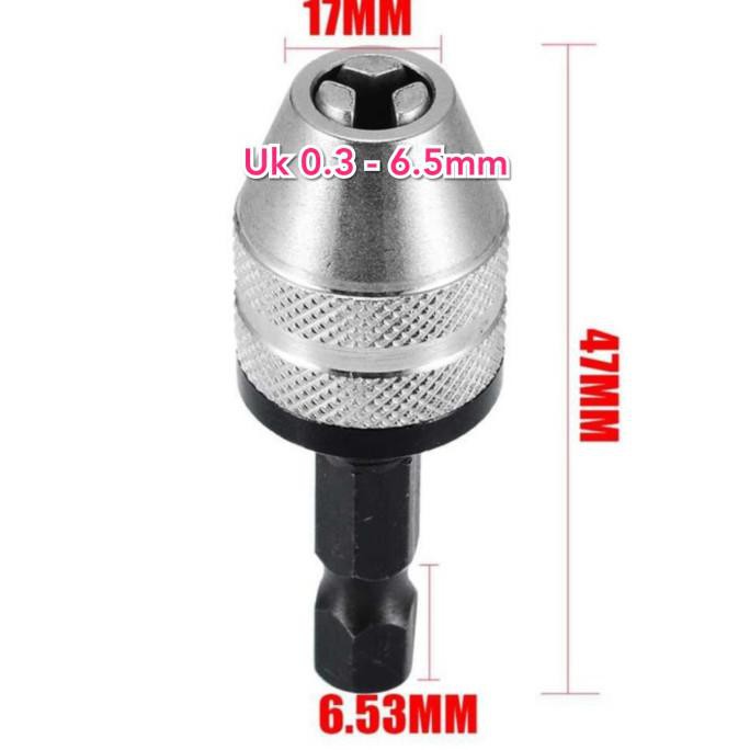 KEPALA BOR LISTRIK KEYLESS CHUCK DRILL ADAPTOR BOR MINI KEYLESS NEW 