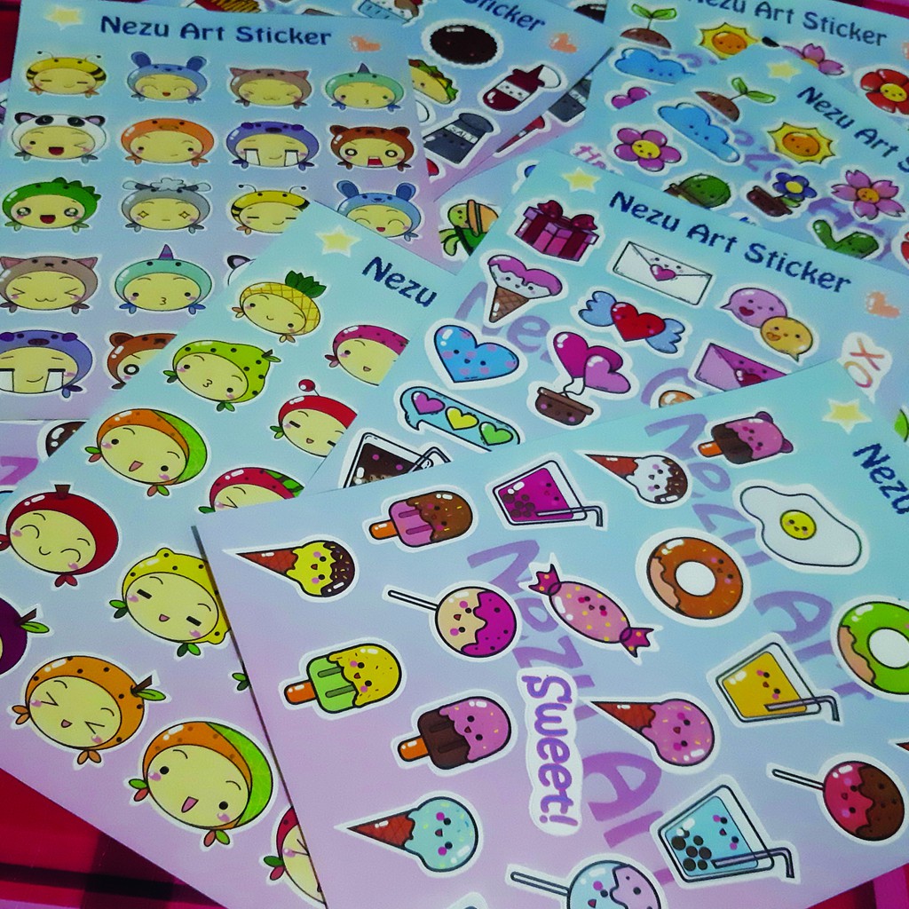 Stiker Set / Sticker Pack / Stiker Desain Lucu Anti Air Untuk Laptop / HP / Diary / Tumblr (Style B)