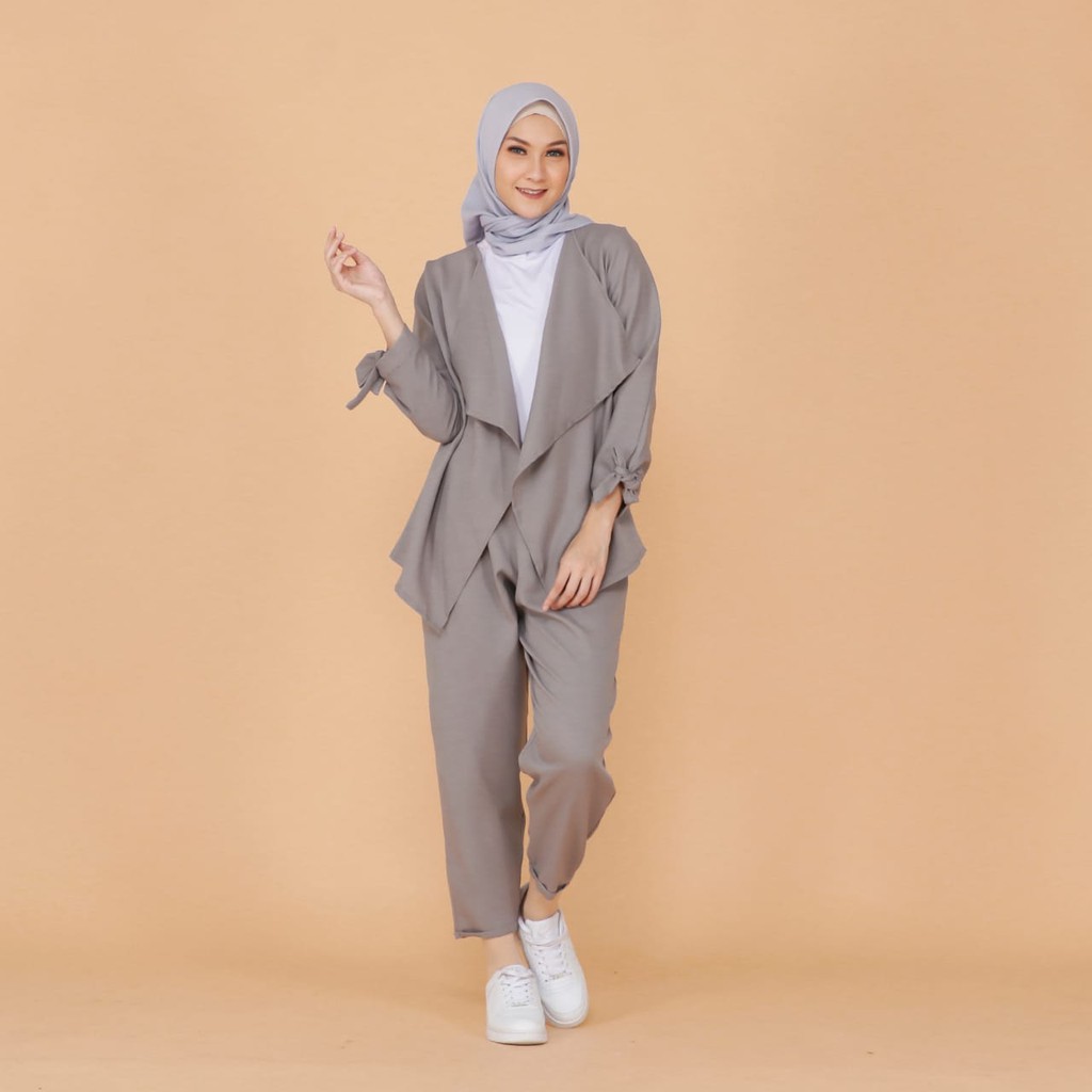 Tokomilkan - Setelan Blazer Wanita Luna  | Blazer Set Cewek Bahan Moscrape