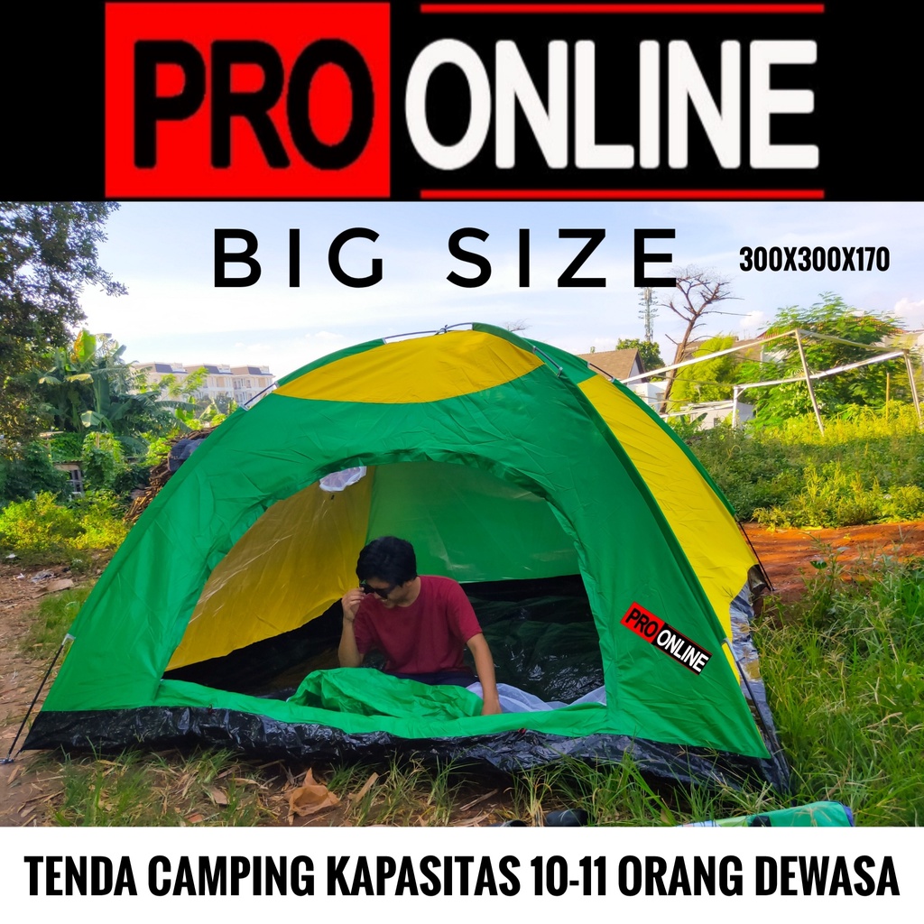tenda camping kapasitas 10-11 orang dewasa tenda camping outdoor / indor