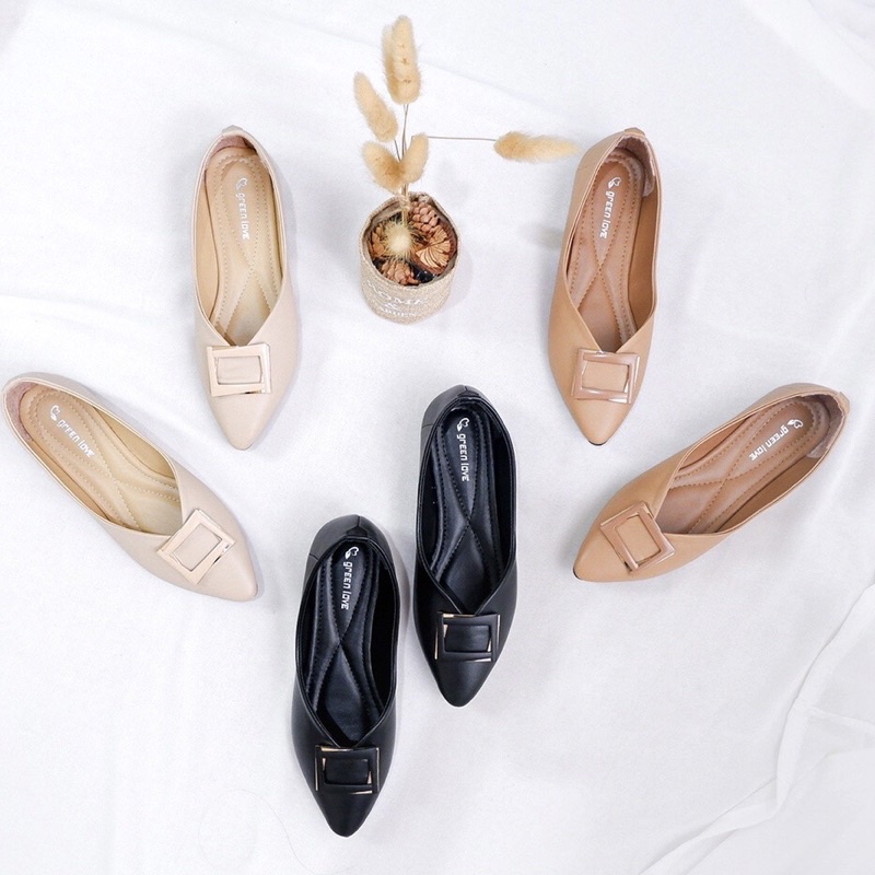 GL KM 09 / sepatu flatshoes murah / flat shoes berkualitas / green love