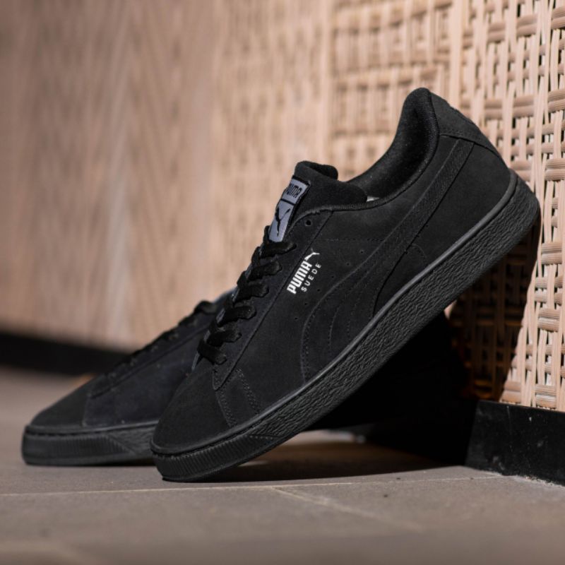 Sepatu Pum4 suede Full Black Original OEM Sneakers Pria Original