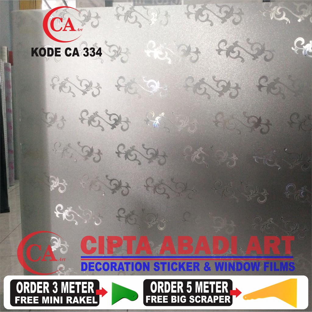 Stiker Kaca Motif Premium Batik Gliter