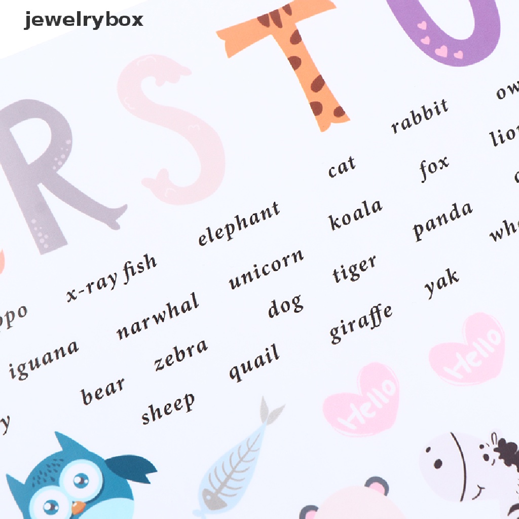 (jewelrybox) Stiker Dinding 26 Huruf + Binatang Hutan Untuk Dekorasi Kamar Anak