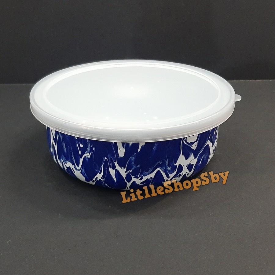 Rantang Bowl Mangkok Enamel 18cm Biru Blirik