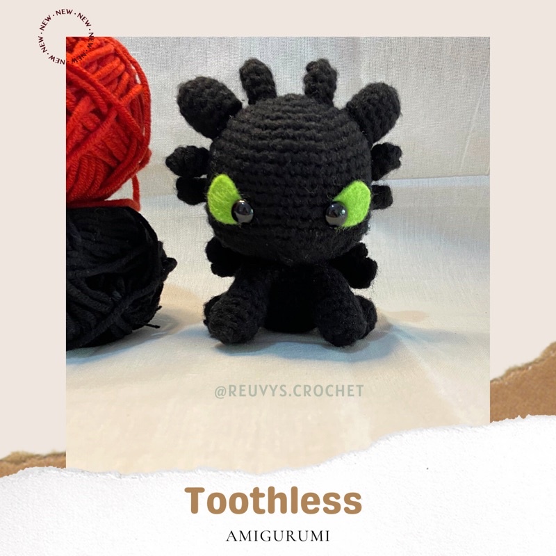 Boneka Rajut Toothless | Nightfury | Amigurumi