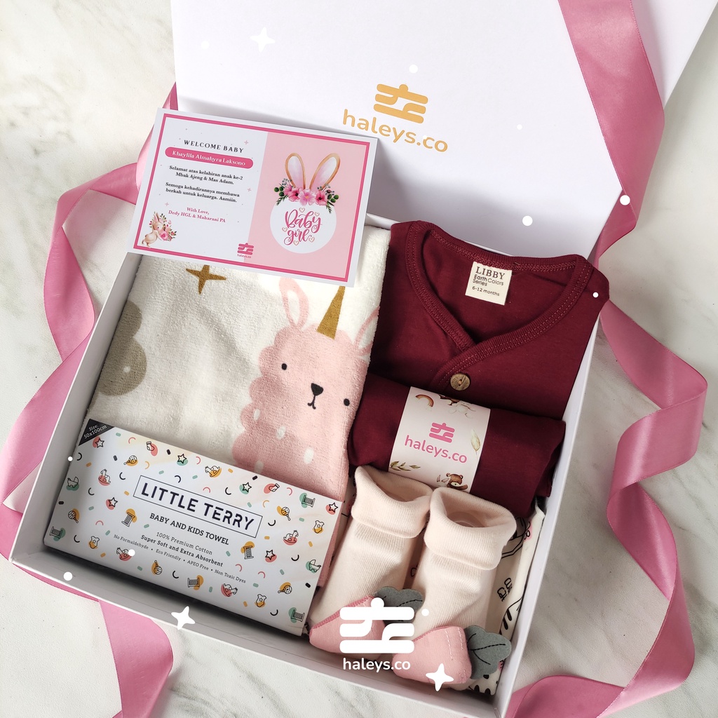 Boys/Girl Baby Hampers 0-12 months/ Hampers bayi newborn/ Kado bayi/ Babyboy Gift / Kado Lahiran / Giftbox / Kado Bayi Perempuan / Girl Hampers baby / Kado bayi laki laki / Haleys.co-Ruby LIttle Terry