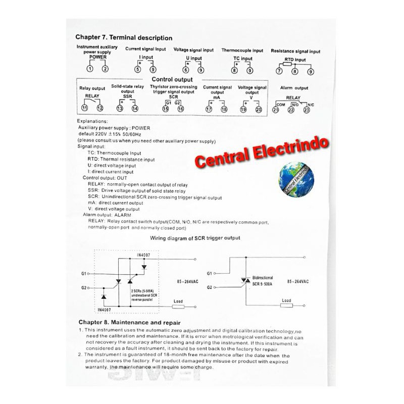 Temperature Controller/Thermo Control Digital E508-A 96x96mm EWIG.