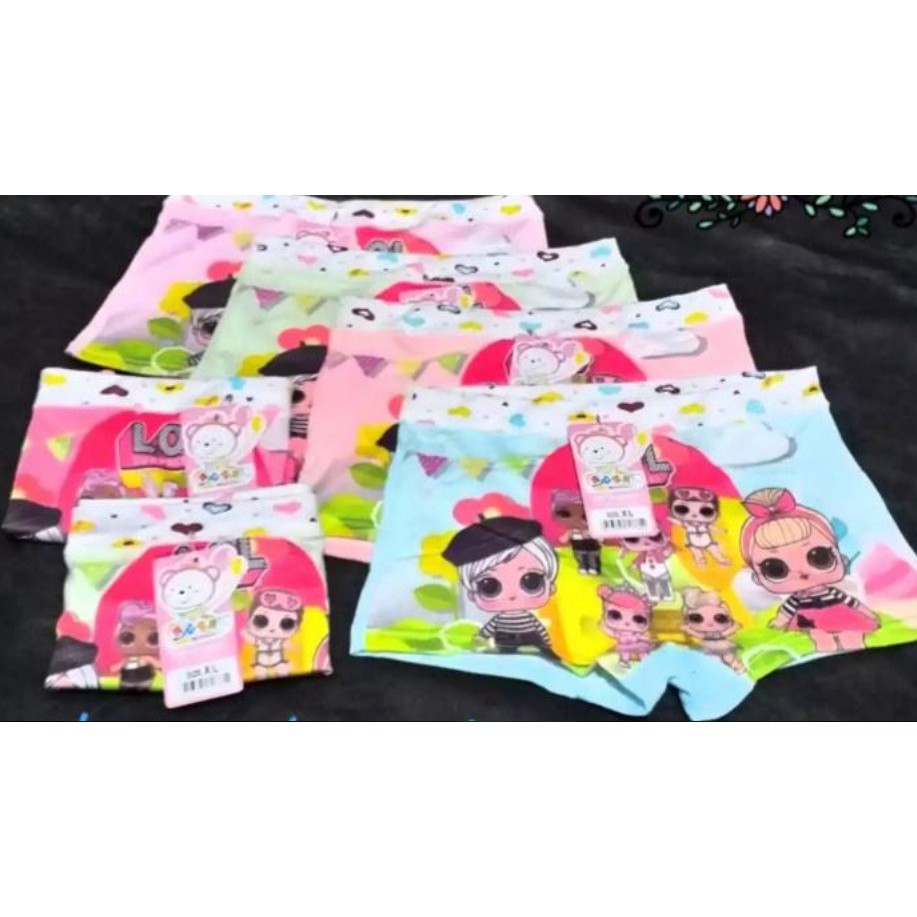 Boxer anak perempuan  Xinnian | Satire  (Import,Size M L XL XXL, Paket Hemat 6 Pcs)