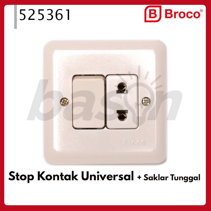 BROCO 525361 Stop Kontak Universal dan Saklar Tunggal - Saklar Kombinasi