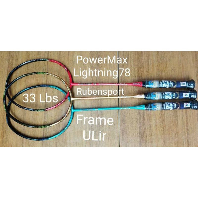 Raket Badminton PowerMax Original max.33 Lbs gratis pasang Senar