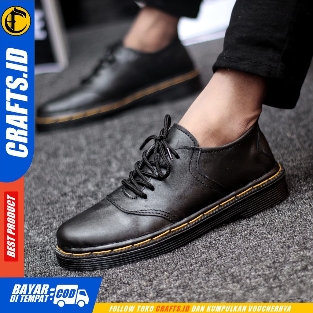 CRAFTS - Sepatu Formal Pria Pantofel Docmart Hitam