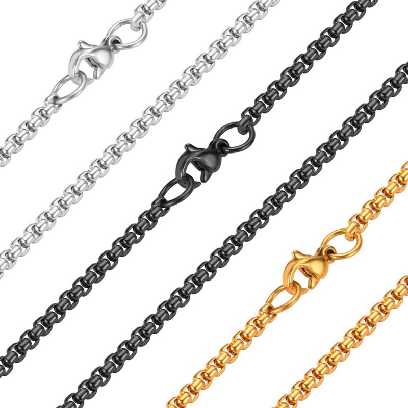 1pc Kalung Rantai Bahan Stainless Steel Untuk Pria / Wanita