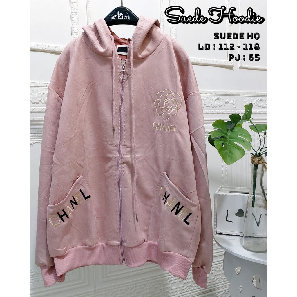 JAKET JUMBO WANITA BAHAN SUEDE IMPORT UKURAN ALLSIZE LD 112-118