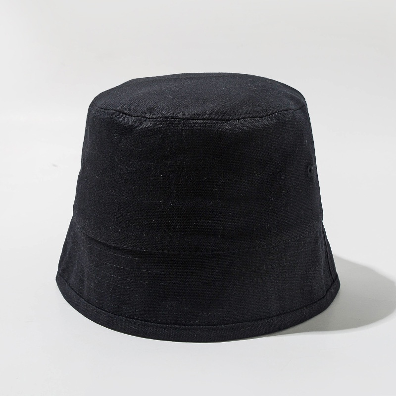 Topi Bucket Bahan Katun Linen Warna Solid Gaya Korea Untuk Unisex