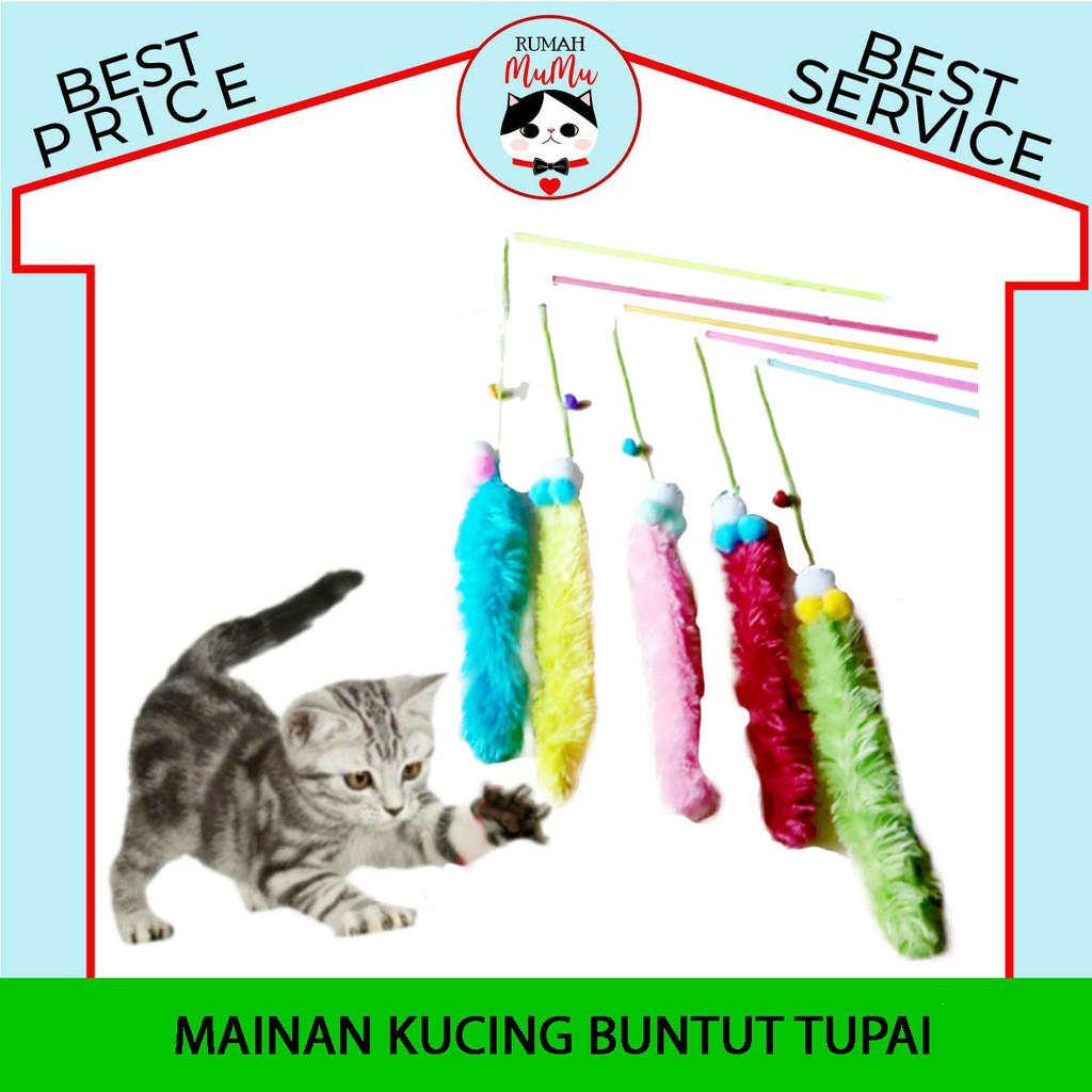 MAINAN KESUKAAN KUCING TONGKAT BUNTUT TUPAI MURAH BERKUALITAS TERMURAH