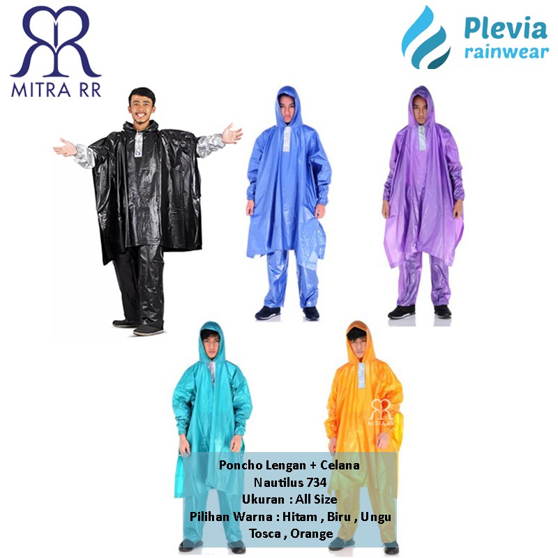 Jas Hujan Poncho Lengan Celana Plevia Nautilus 734 – Ponco Motor Unisex