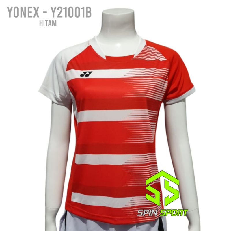 [Y21001B Merah] Baju badminton Yonex Ladies Wanita Import Premium Kaos Bulutangkis Jersey Olahraga Sudirman Cup 21021 Thomas dan Uber Cup 2021
