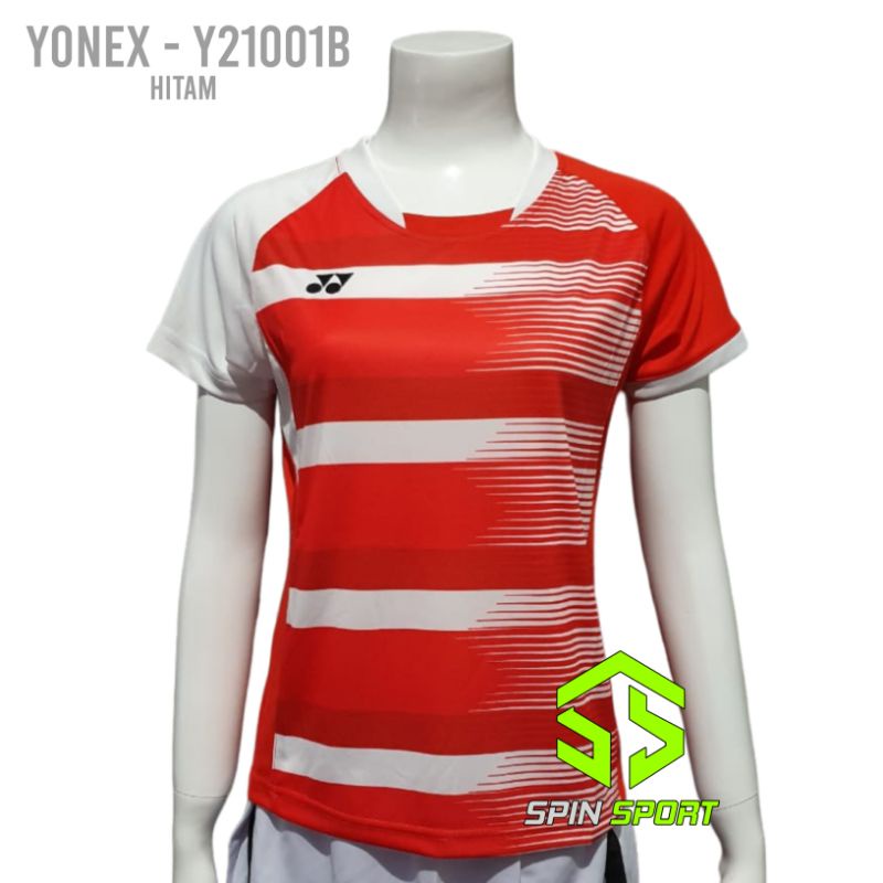 [Y21001B Merah] Baju badminton Yonex Ladies Wanita Import Premium Kaos Bulutangkis Jersey Olahraga S