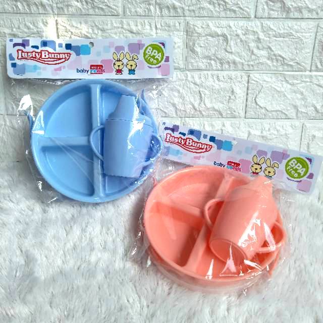 LB1357 Lusty bunny feeding set piring spout sendok garpu bayi