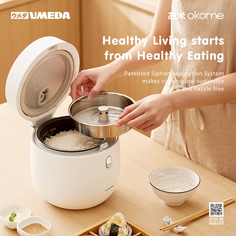 Umeda OKOME Low Sugar Smart Rice Cooker / Penanak Nasi Rendah Gula &amp; Rendah Karbo