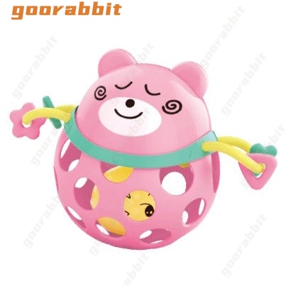 Mainan Bola Rattle Teether Karet Lembut Motif Hewan Untuk Bayi 0-12 Bulan