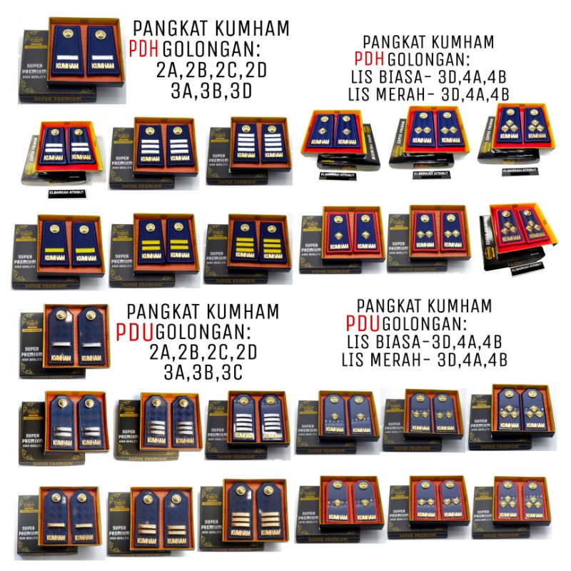 PANGKAT KUMHAM PDH PDU TERBARU WARNA ABU [2A,2B,2C,2D,3A,3B,3C,3D,4A,4B] LIS BIASA/KUPT pengayoman kemenkumham polsuspas imigrasi cpns PANGKAT KUMHAM BARU