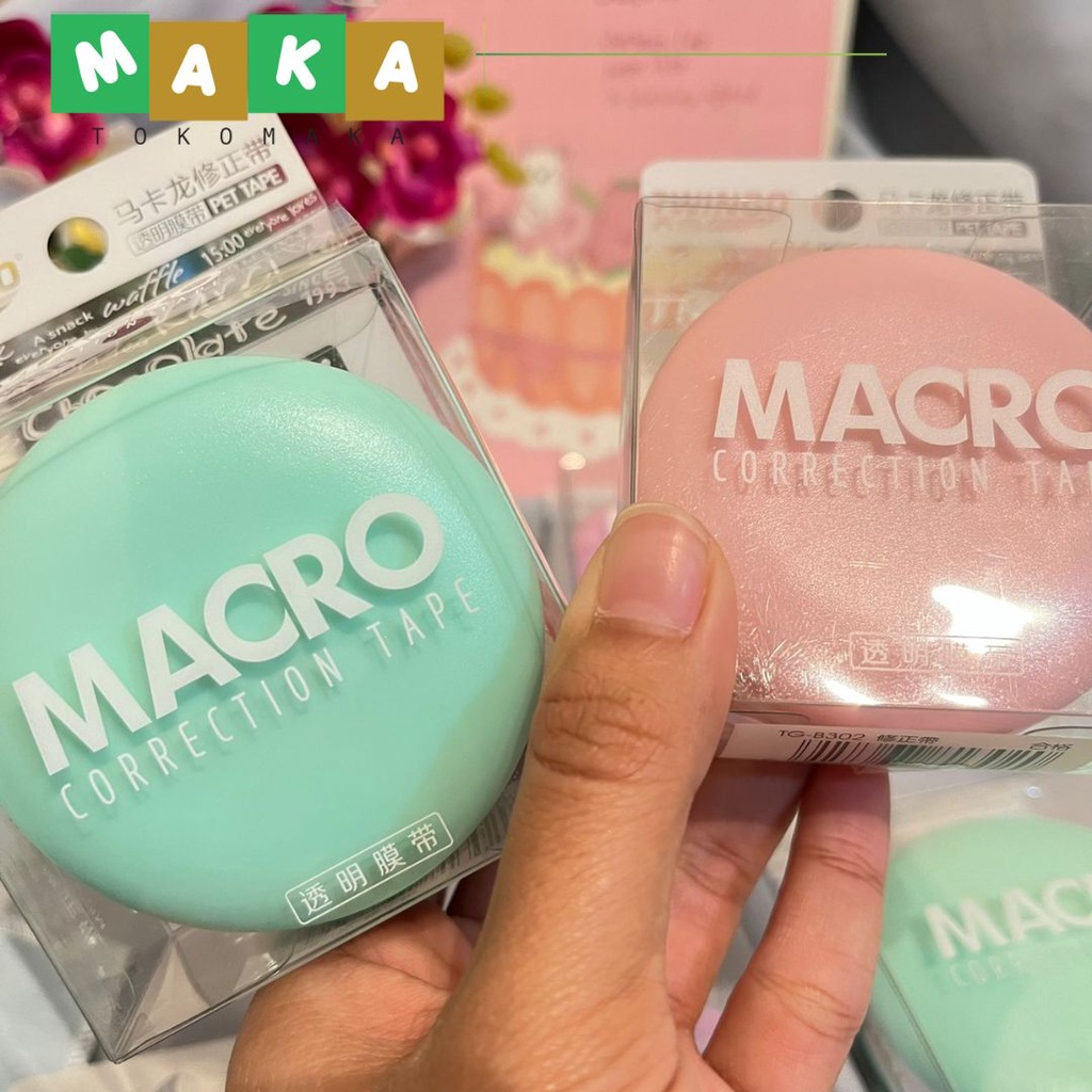 

corretion tape macaron tipe x kertas makaron roll tape alat tulis kantor perlengkapan sekolah unik import lucu murah