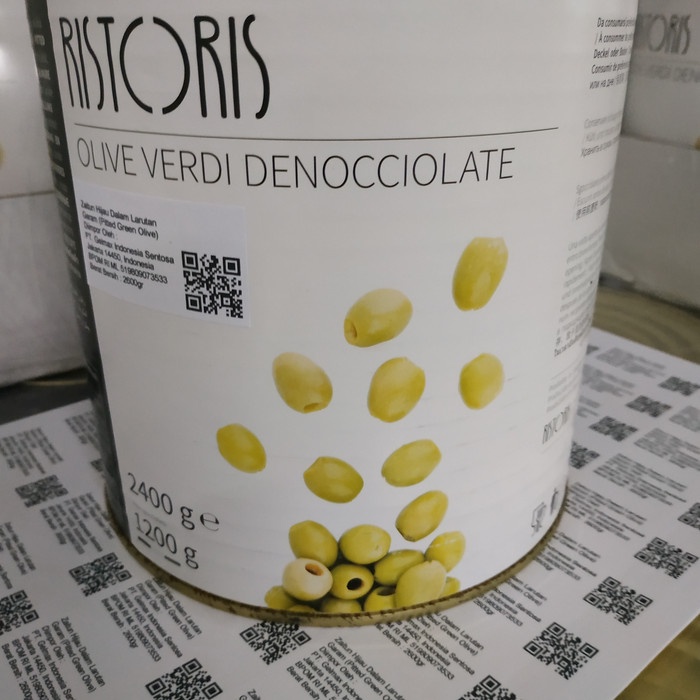 

Kalengbuah- Green Olives Pitted 2600Gr Ristoris -Buah-Kaleng.
