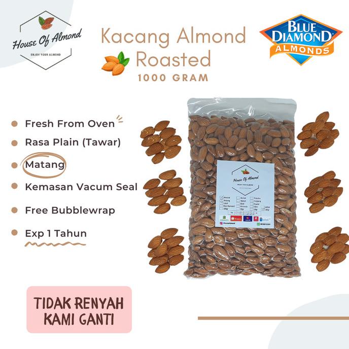 

Big Sale Roasted Almond Premium (Panggang) kacang almond 1000gram Diskon