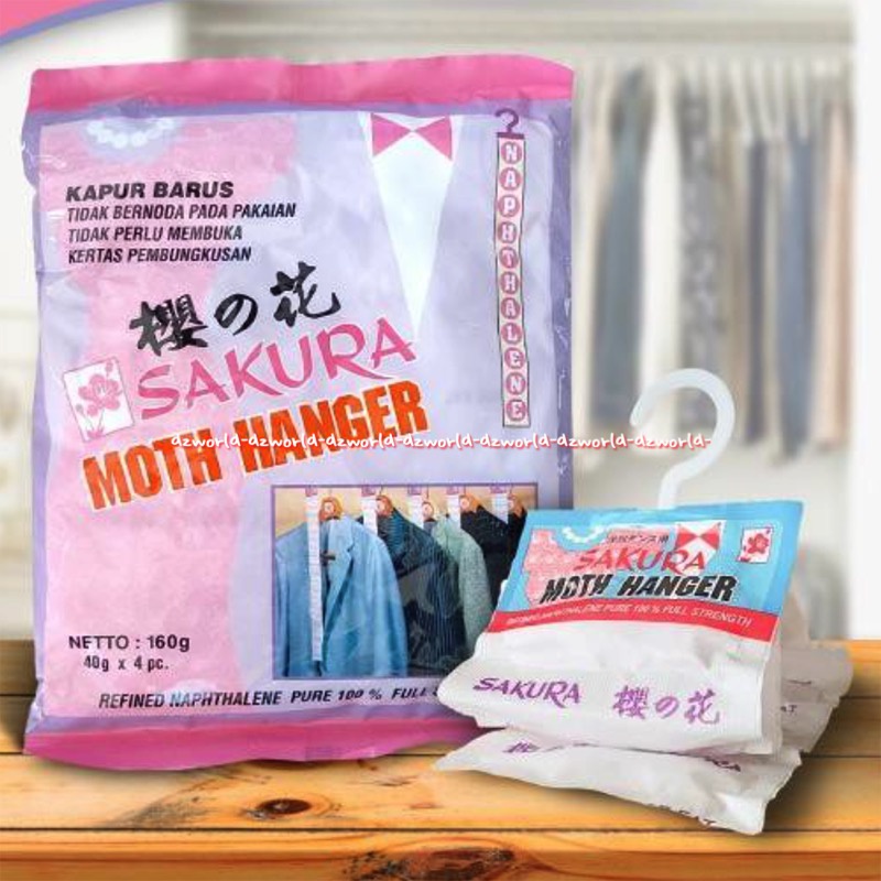 Sakura Moth Hanger 160gr Kampers Hanger Gantungan Kapur Barus Untuk Lemari Pakaian Baju Penghilang Bau Pada Lemari Sakurra Month