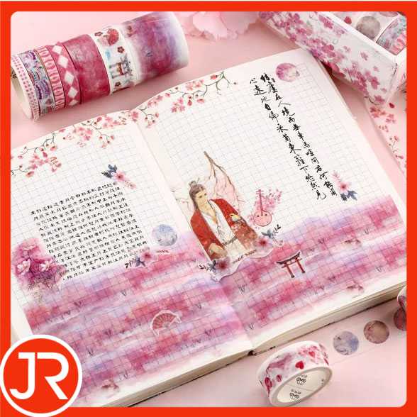 

Stiker Buku Moonovol Lakban Stiker Hias Buku Diary Album Tape 10 Roll TH0100