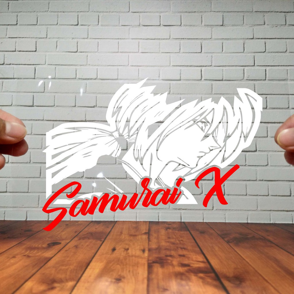 Cutting Stiker Samurai X Variasi Motor Mobil Sticker Timbul Keren Nyala Dasbor Spakbor Visor Body Kaca Helm Laptop Hologram Reflective Tahan Air Bodi Samping Nama Jepang Scoopy Vario Beat NMAX PCX Vespa Aesthetic Pickup Anime Windshield Kustom Modif