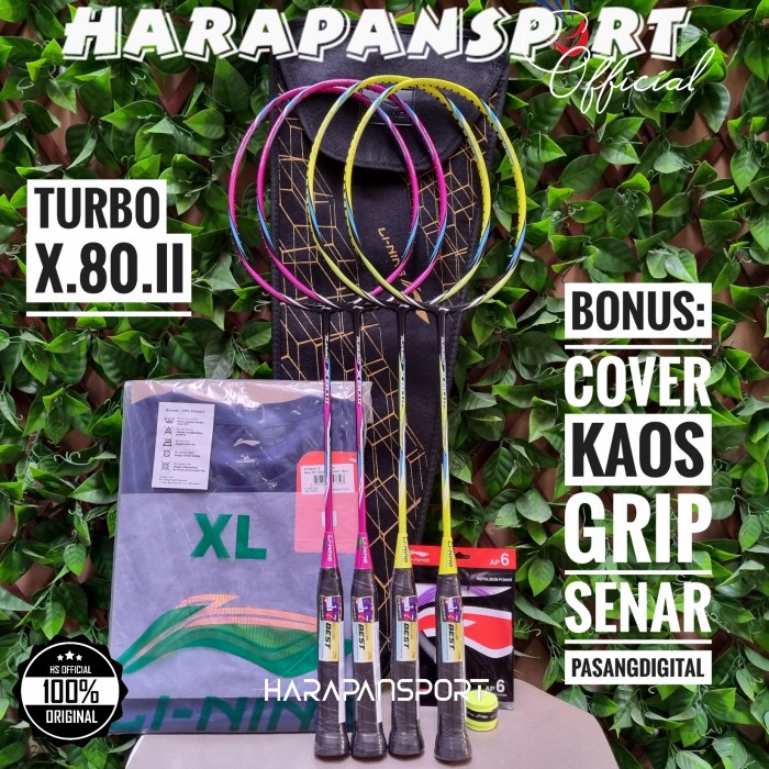 RAKET BADMINTON LINING TURBO X80 II X 80 II ORIGINAL 100%