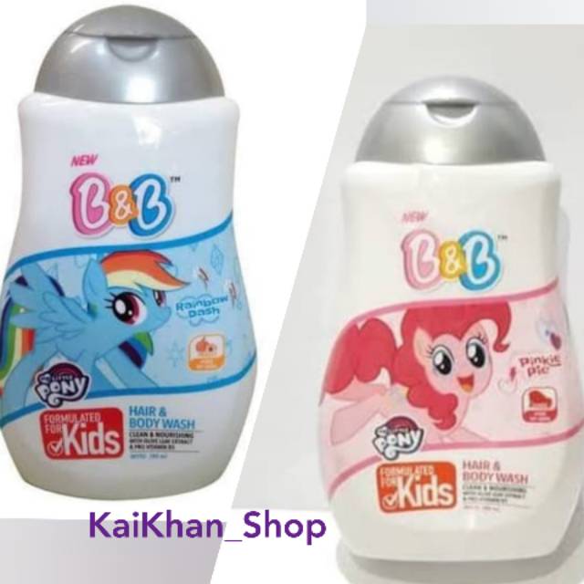 B&amp;B Kids Hair &amp; Body Wash Pinkie Pie / Rainbow Bottle - 280ml