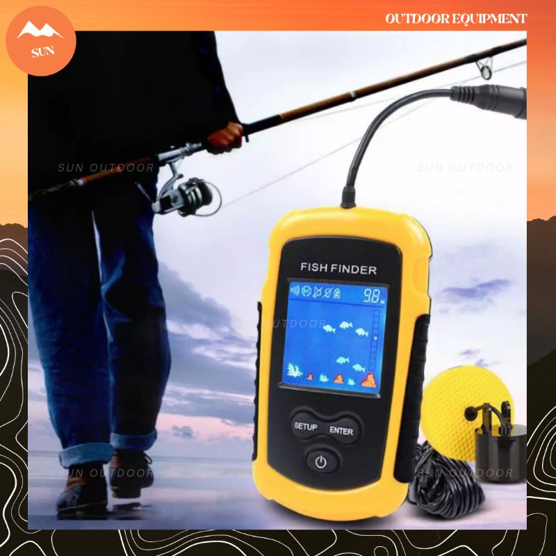 GPS Alat Pelacak Ikan Portable Sensor Sonar Fish Finder Range 100M