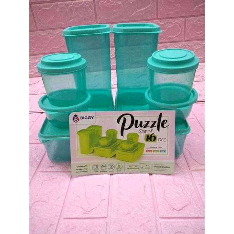 BIGGY Puzzle Sealware / Set Toples Tempat Penyimpanan Serbaguna / Toples kulkas