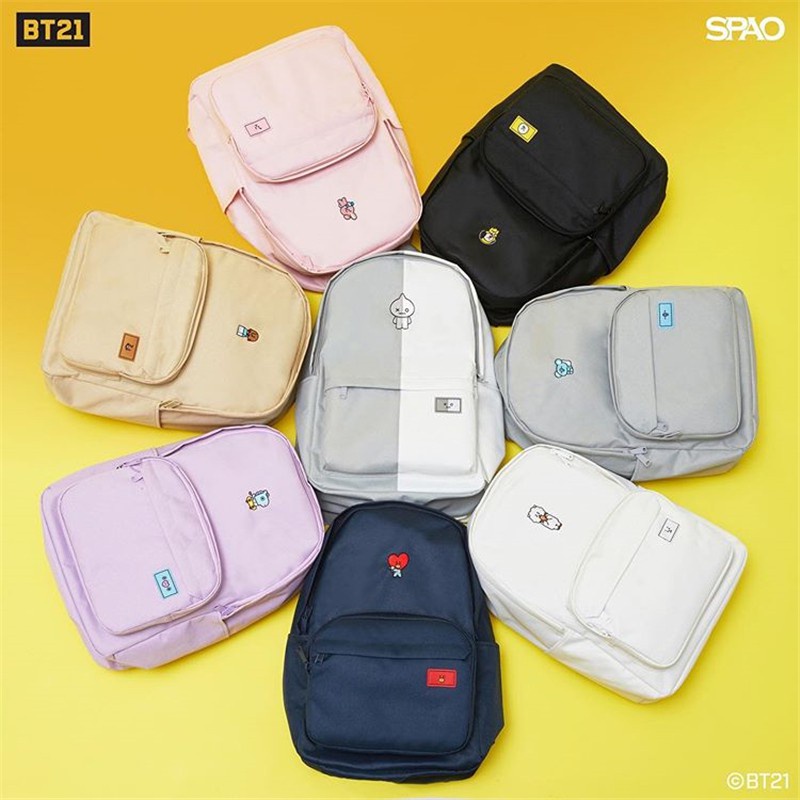 BT21 SPAO Ransel Permen Tas Ransel Laptop Tas Sekolah Bordir BTS