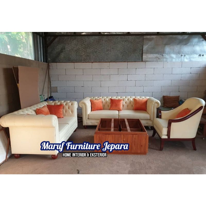 Set Sofa Tamu Minimalis 321 + Meja