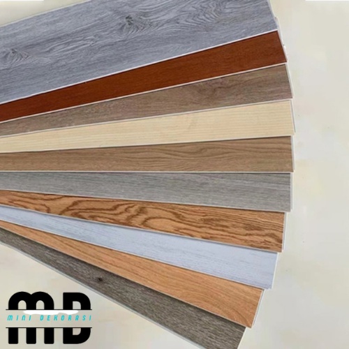 PERBOX (ISI 50 PCS)  Lantai VInyl Stiker Kayu 91.5cm x 15cm / Lantai Vinyl Sticker Siap Pasang / Vin