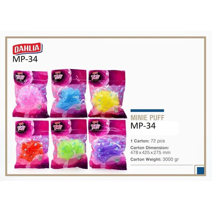 Dahlia Minie Puff MP-34 Spon Sabun Mandi Sponge Shower Minie Puff