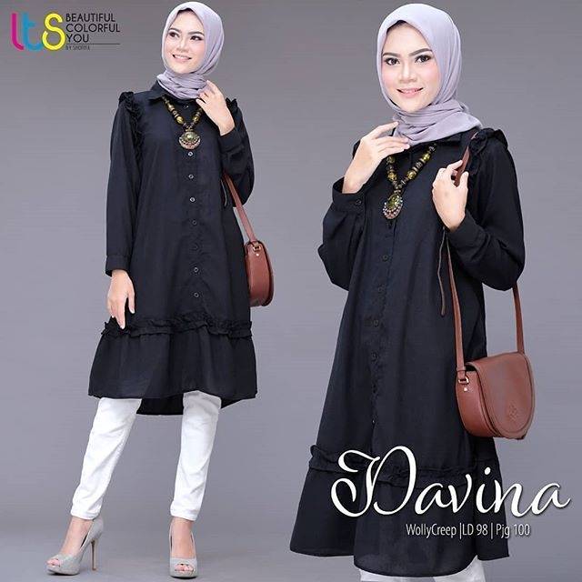 Davina Tunik, ATASAN, TUNIK, Blouse wanita, atasan wanita, BLOUSE, Fashion muslim, baju wanita,dress