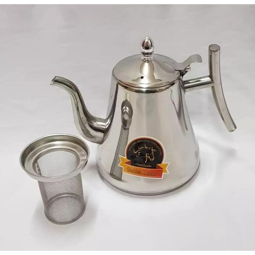 Classy Kettle Teko Teh Stainless Steel Dengan Saringan /Tea Maker with Filter 2 Liter - GOLDEN HORSE