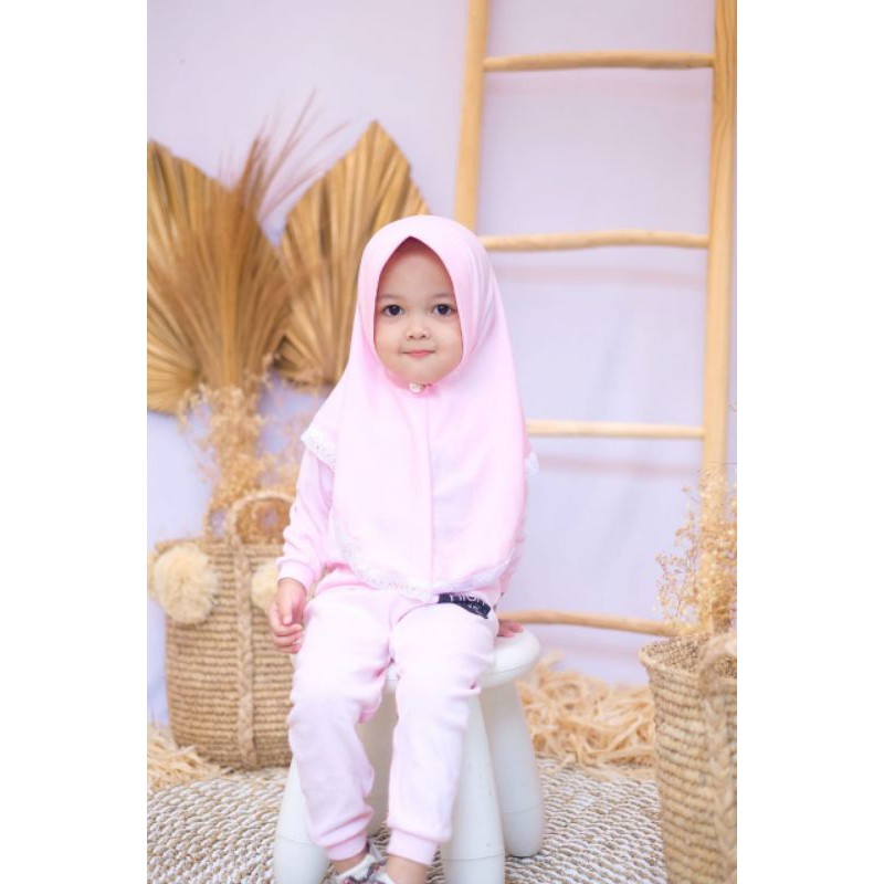 Jilbab Anak bayi  Ped Nayla Renda usia 0-3 th / Hijab baby